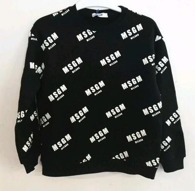 MSGM Milano Kinder Pullover mit großem Logo schwarz Größe 10 Jahre Ref: