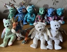 10 TY Beanie Babies, Birthday Months (May, Sept, Dec) B. B. Bear, Zodiac Dragon