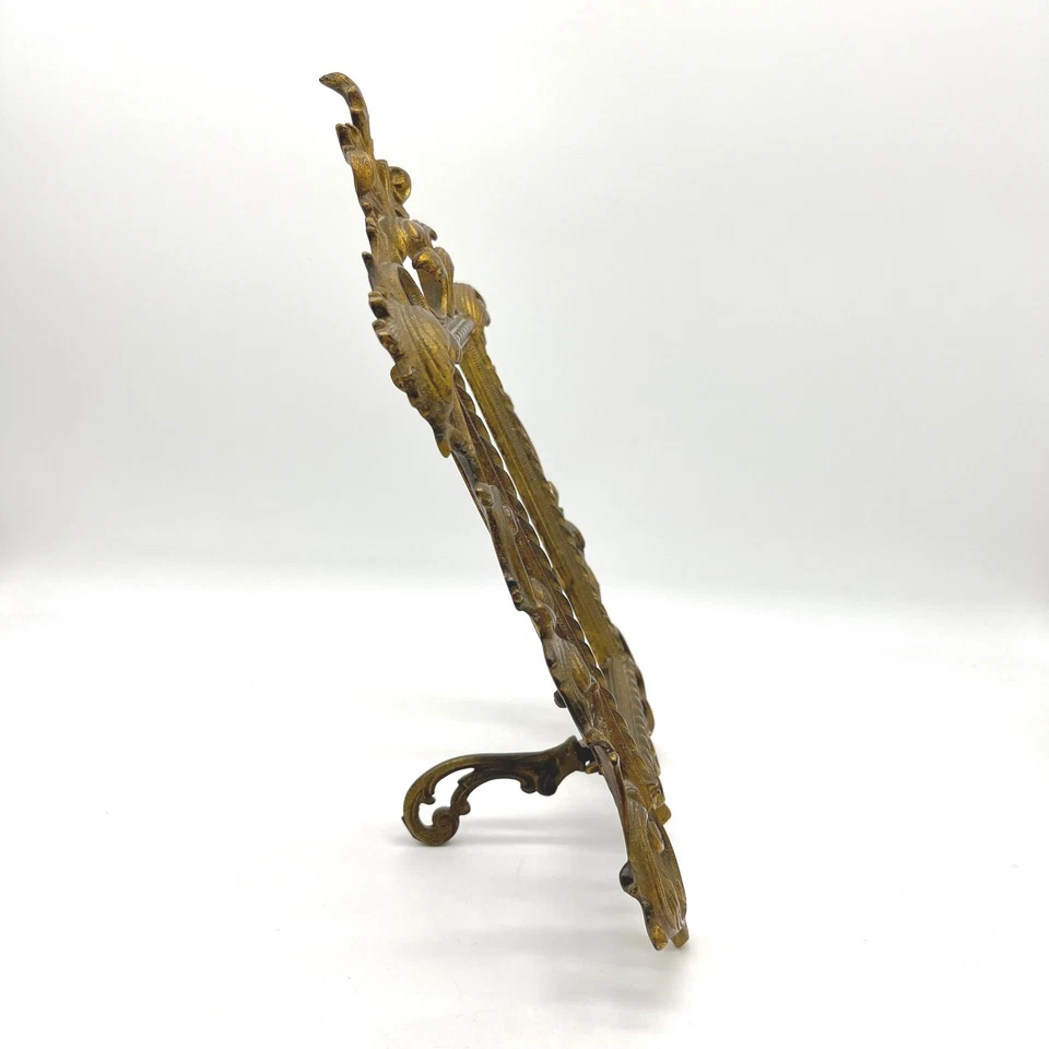 Moldura de mesa ornamentada estilo vitoriano bronze design floral ornamentado - Imagem 2 de 4