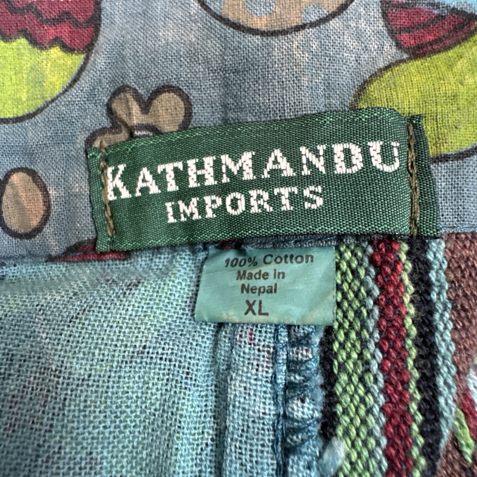 Overalls Hippie Patchwork Mushroom Kathmandu Impo… - image 14