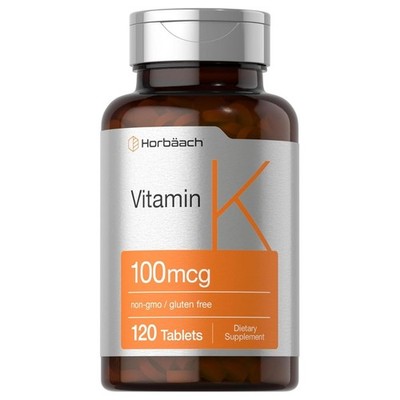 Phytonadione Vitamin K 100mcg Tablets, Non GMO Supplement - 120 Ct, 120 Servings