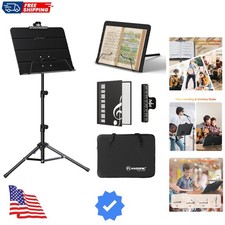 Dual-Use Folding Sheet Music Stand  Desktop Book Stand with Portable Carryin...