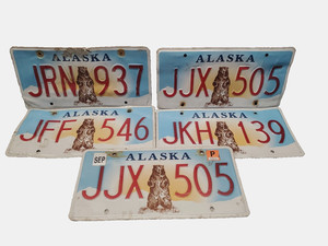 Alaska  Standing Bear License Plate  Lot Of 5  Expired Great For Crafts   L@@K
