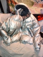 Nike Silver Puffer Coat Jacket - Size Large