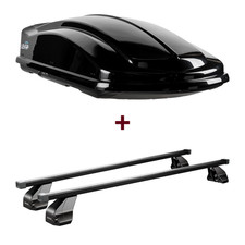 Dachbox LEVUP Space 630 Duo + Dachträger Menabo für VW Bora Limousine Typ 1J2
