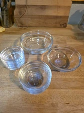 Vintage Duralex Lot of 9 Small Glass Bowls 4 Sizes Nesting Made in France