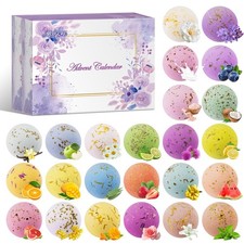 Advent Calendar 2026, 24 Different Natural Scents Bath Bombs Advent Calendar ...