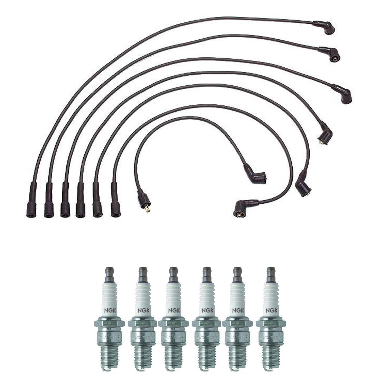 Denso Ignition Wires and NGK Spark Plugs Kit for Nissan 810 1977-1979 2.4L L6