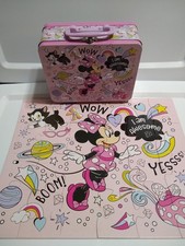 MINNIE MOUSE Small Metal Lunch Box Keepsake Box With Bonus Puzzle