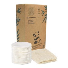 20 Piece Reusable Makeup Remover Pads with Cotton Laundry Bag, Washable...