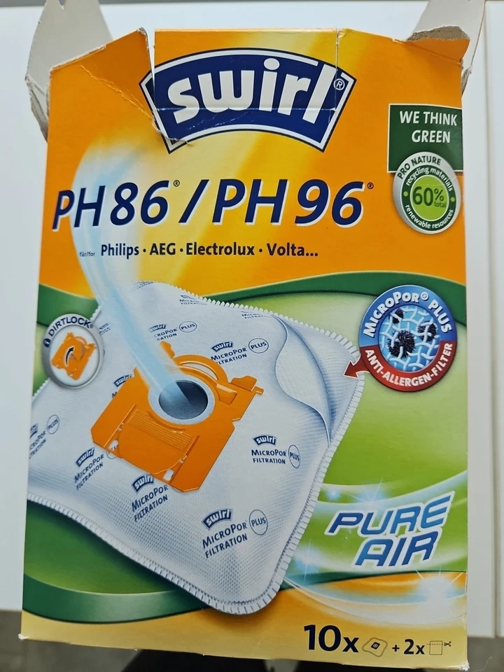 Swirl PH 86 /ph 96 MicroPor Plus 12 Stück Staubsaugerbeutel (179411)