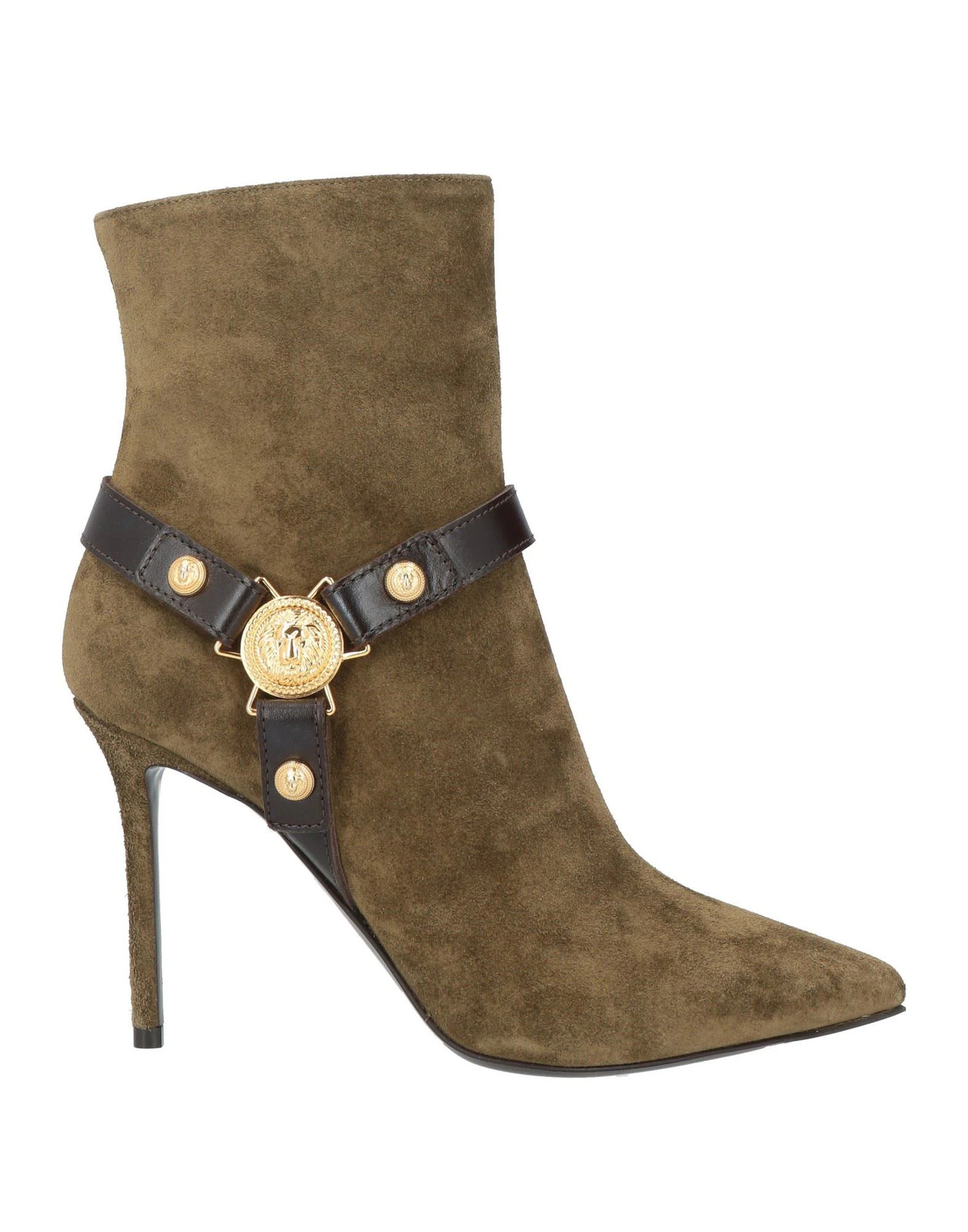 Balmain - Women - Suede Ankle boots - Sage green 215690₽