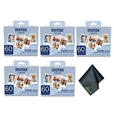 Fujifilm Instax Mini Value Pack Instant Film, 300 Exposures w/ Cleaning Cloth