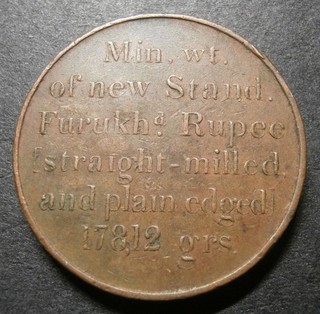 India Bengal Presidency Farrukhabad Rupee coin weight EIC 1820 1835 11.44g