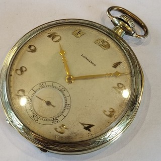 J91 1906 HIGH GRADE LONGINES 17j POCKET WATCH 14k GREEN GOLD FILLED! RUNS A !