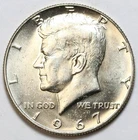 1967 50c Kennedy 40% Silver Half Dollar Uncirculated - RAW - Nice Coin