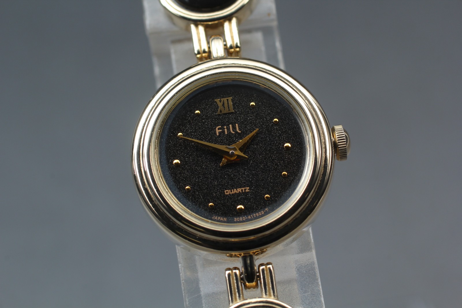 Nos Vintage Top MINT CITIZEN Fill 3C20-405536 Black Blacelet Ladies Watch JAPAN image 3