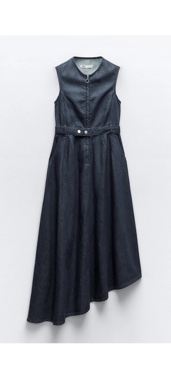 ZARA WOMAN ZW COLLECTION ASYMMETRIC DENIM DRESS BLUE XS, S, L 9632/256 NWT thumbnail 8