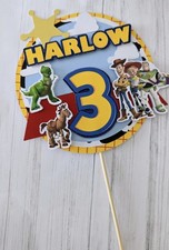 Toy story cake Topper Personalised Name & Age Birthday Topper Buzz Woody