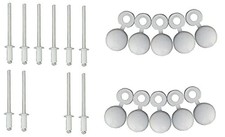 cyclingcolors Lot de 10 Rivets + Cache Rivet Blanc Plaque D'IMMATRICULATION V...