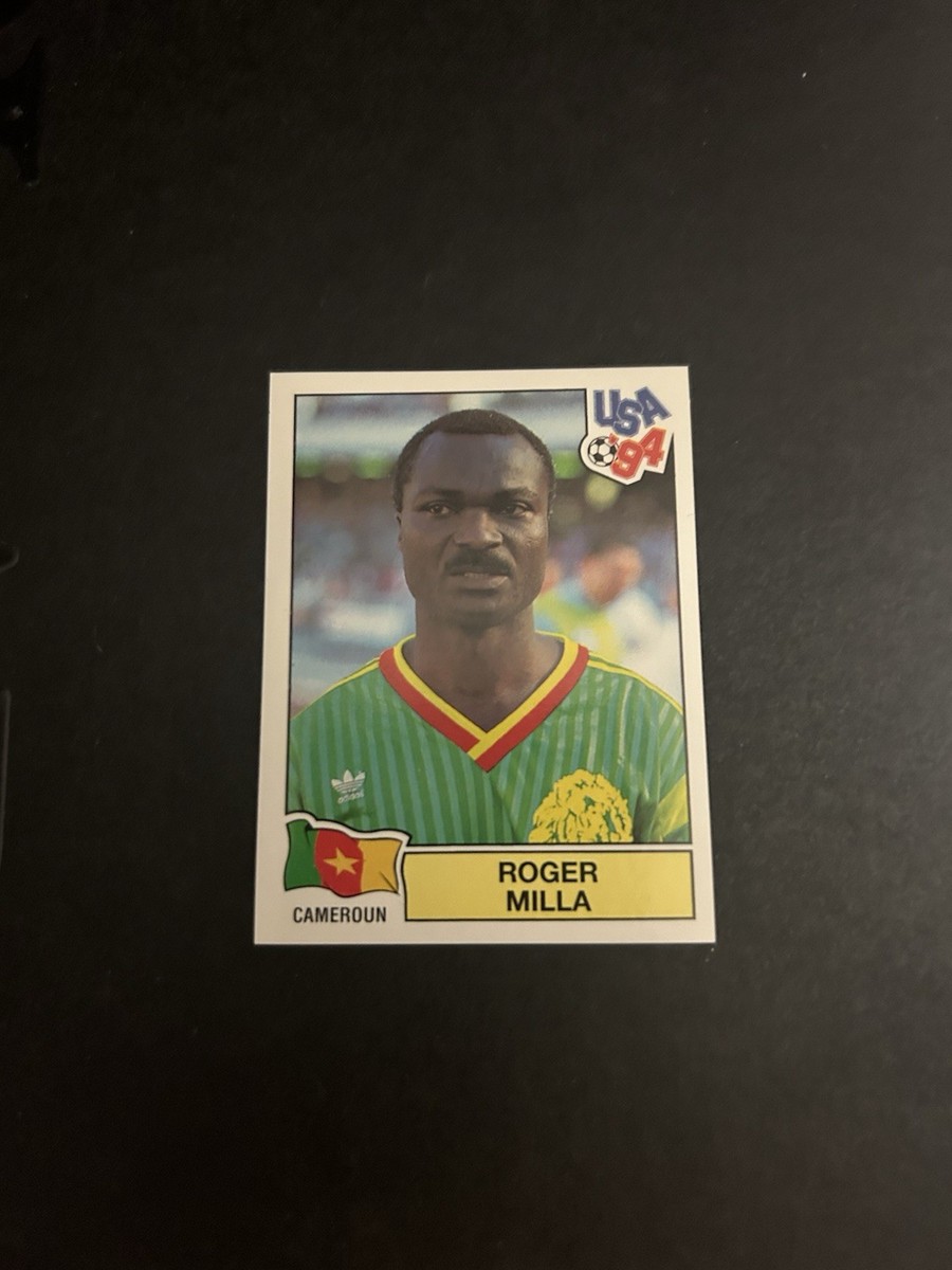 Autocollant Panini World Cup USA 94 – Roger Milla (Cameroun) – Original, Non Collé, état Neuf