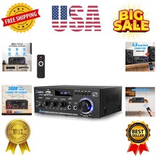 Stereo Audio Amplifier,300W Home 2 Channel Wireless Bluetooth 5.0 Power Ampli...