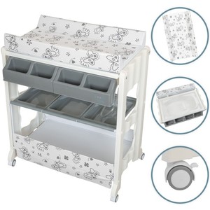 ib style®ISA Table à langer avec baignoire Matelas Commode Bébé Laver Soins