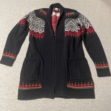 Love Hanna Andersson Women  s Wool Blend Cardigan In Black With Pattern
