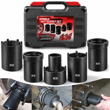 Sunluway Spindle Nut Socket Tool Kit 5 Pcs Axle Hub Lock Nut Socket Set 1/2