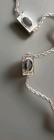 Vintage Emmos Silver Tone Flapper Necklace Black Beaded Center Squares 42"   — photo 2