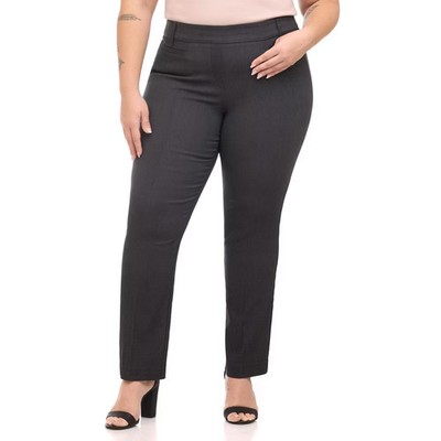 Rekucci Curvy Woman Ease into Comfort  Straight Pant with Tummy Control