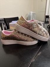 Skechers Street Los Angeles Gold Glitter Star Girls Sz 2Y