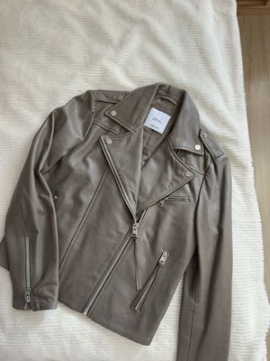 Women Mango Leather Jacket Beige 36 - Bild 1 von 4