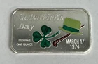 1oz .999 Fine Silver Vintage Art Bar - Enameled St. Patrick's Day 1974 Ceeco Bar