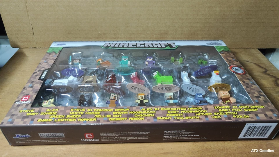 NUEVO EN CAJA HTF MINECRAFT WAVE 6 Nano 1.65” pulgadas Die-Cast Metal Figuras Paquete de 20 Foto 3 de 4