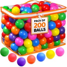 200 Ball Pit Balls for Toddlers with Storage Bag - 7 200 Balls, Multicolor