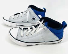 Kids Converse All Star High Top Sneakers Gray Blue Youth Size 2 Lace Up