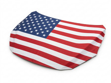 Cubierta capó coche EE. UU. - Bandera patriótica de EE. UU. - dos correas y clips metálicos Copa del Mundo