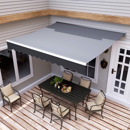 Gelenkarmmarkise Markise 300x250cm Aluminium Sonnenschutz mit Handkurbel Balkon - Bild 5 von 9