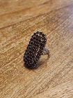 New ListingStatement Ring Bohemian GARNET RING STERLING SILVER SIZE  7 Vtg
