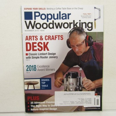Popular Woodworking Nov 2018 Router Carved Dished Table, Limbert Desk, Welding