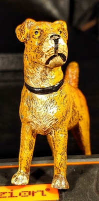 Vintage Germany Hand Painted Metal  Lakeland  Terrier ~ Dog Statue