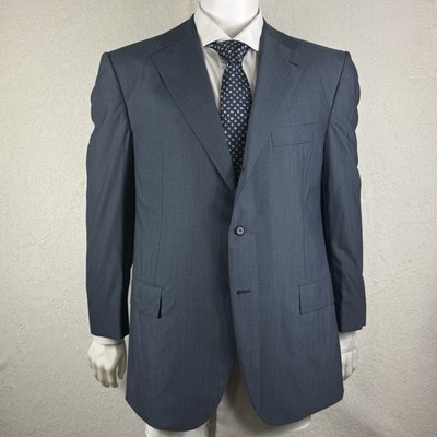 Cesare Attolini 2 Piece Suit Steel Blue Solid 56IT 44US 180 s Wool NWT Unaltered
