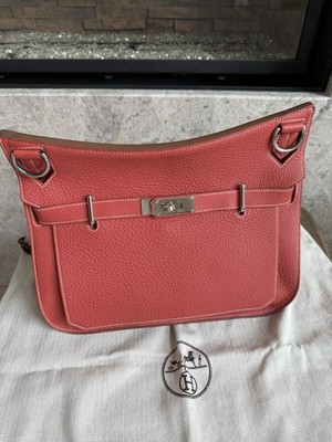 Authentic Hermes Jypsiere 34 Togo Leather Silver Hardware In  Eclat Sanguine 