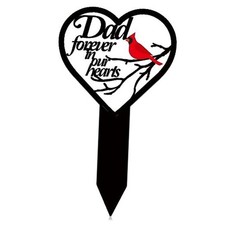 Father's Day Memorial Grave Markers for Cemetery Cardinals Heart Memorial Dad