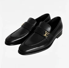 Men's Handmade Leather Shoes, Fashion Loafers, Black Formal Dress Shoes Men's