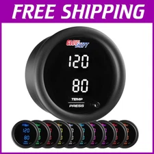 Dual Temp & Pressure Gauge Kit - 10 Color Display