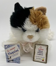 Aurora Flopsies Esmeralda Calico Kitty Cat Plush Preowned Detached Tag Stuffed