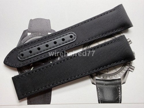 Omega Speedmaster Dark Side Of The Moon 21mm Black Cordura Deployant Strap