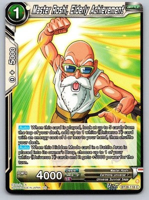 Master Roshi, Elderly Achievement BT28-118 Prismatic Clash Dragon Ball Super NM